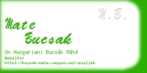 mate bucsak business card