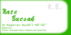 mate bucsak business card
